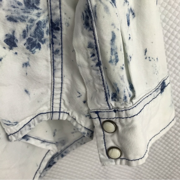 MOSSIMO SUPPLY CO. Boyfriend Fit Bleached Long Sleeve Button Down w/Snaps XL - Picture 7 of 9